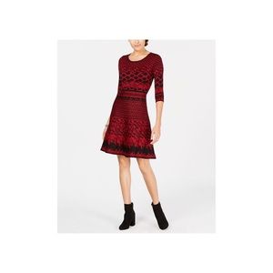 NWT Taylor Jacquard Fit & Flare Sweater Dress